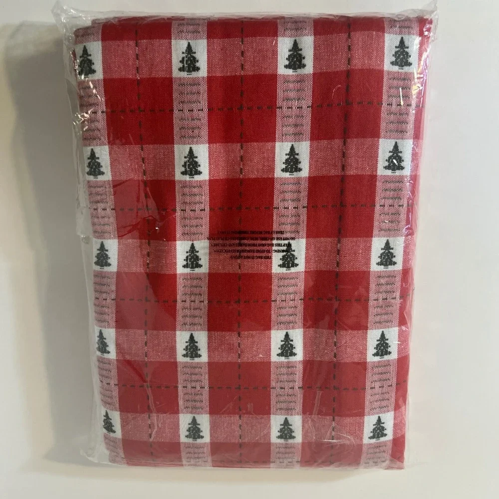 Sherwood Tree Dobby Tablecloth Red‎ 60 x 120 NIP Cotton